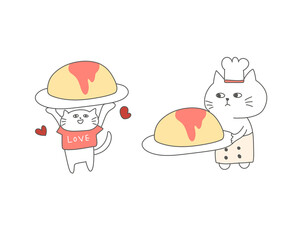 オムライスを運ぶ猫