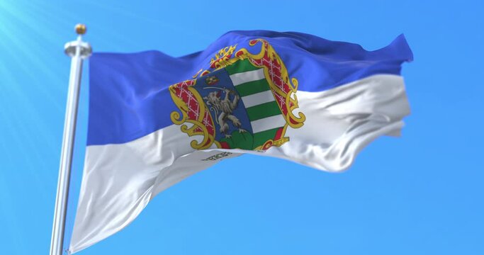 Flag of Bekes County, Hungary. Loop