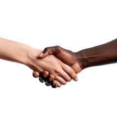 Africano y americano dandose la mano