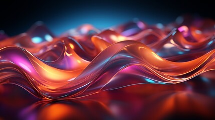 Abstract digital lines glowing wavy background design.