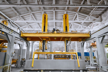 Modern factory workshop for production of gas silica blocks