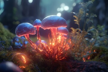 Fototapeta na wymiar Enchanting Magic Realism 3D Render Background