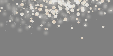 Shining bokeh isolated on gray background. Christmas concept