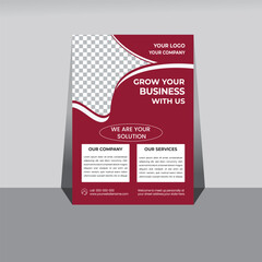 Corporate business A4 flyer vector template design for a digital marketing company.	