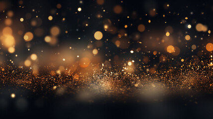 Naklejka premium Abstract colorful glittering effect defocused design on dark background, shiny elegance fantasy bright color contrast with black concept