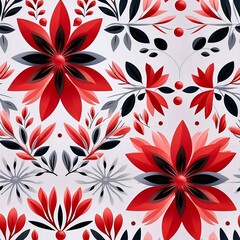 Fototapeta na wymiar seamless floral pattern, generative Ai 