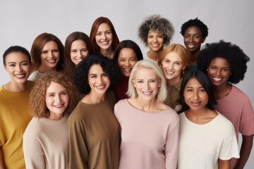Generative AI - Embracing Diversity: Optimistic and Happy Women Standing in Unity, Celebrating Multicultural Sisterhood
