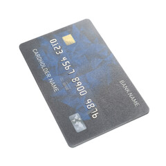 Credit card on white background