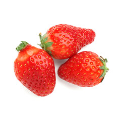 Fresh strawberries on white background