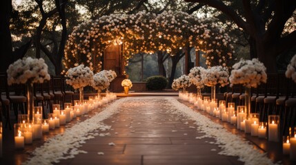 A breathtaking view of a serene garden wedding