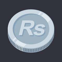 Rupee Pakistan Coin Silver PKR Money Tin Vector