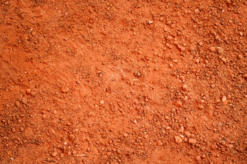 Dirt, terrain or gravel stone road surface pattern in outdoor environmental. Background and textured photo.	
