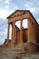 Fototapeta premium Minerva Temple of Capitoline Temples of Sufetula in Roman ancient city Sufetula in Sbeitla city in north-central Tunisia