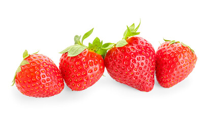 Fresh strawberries on white background