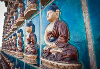 Tiles of ShanYin - Benevolent Voice Pavilion in Yong'an Temple of Eternal Peace in Beihai Park, Beijing, China