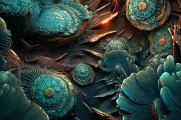 Obraz premium Futuristic Nature-Tech Fusion - Mesmerizing Macro Hybrid Texture Background