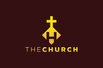 Obraz premium Trendy and Professional letter H church sign Christian and peaceful vector logo