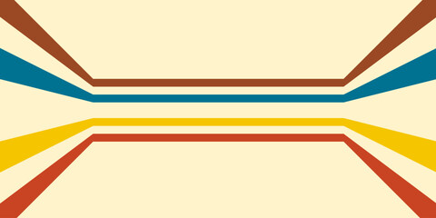 Retro Background, perspective colorful stripes with copy space area. vector eps 10