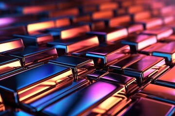 Obraz premium Glimmering Reflective Metal 3D Abstract Background