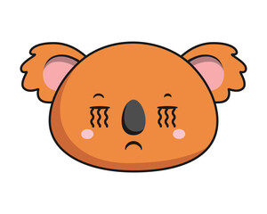 Koala Crying Face Brown Koala Sticker Kawaii Isolated