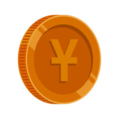 Yuan China Bronze Copper Coin Isolated