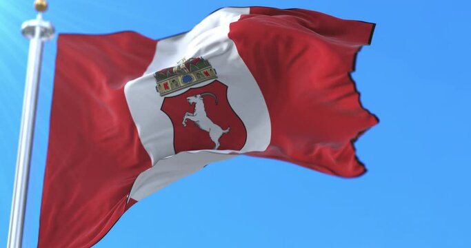 Flag of Kecskemet city, Hungary. Loop