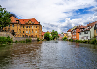 Fototapeta na wymiar Historic old town of Bamberg at the river Regnitz