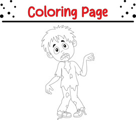 happy Halloween zombie coloring book for children.