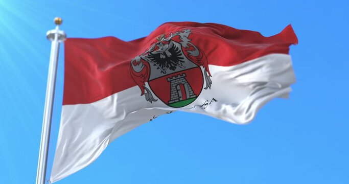 Flag of Nagykanizsa city, Hungary. Loop