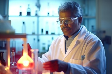 Scientist working in laboratory, researcher working 