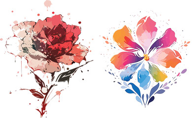 Obraz na płótnie Canvas Watercolor minimalist flower for logo design, luxury minimalist flower