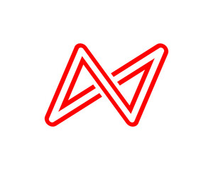 N letter infinity vector logo