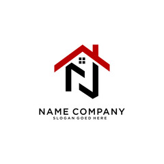 N logo design is intended for construction, building, real estate, home, and property. An awesome trendy and minimal N home logo design template with White and Black colors.