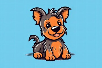 Obraz premium Graphic Illustration of a Dog Isolated on a Monochrome Background