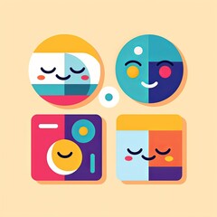Fototapeta premium Happy Expression Minimalistic Graphic Design
