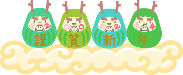 2024年辰年年賀状　辰だるま