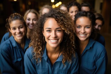 Fototapeta premium Generative AI - Celebrating Diversity in Handwerksberufen: Optimistic and Happy Craftswomen Standing in Unity, Empowering a Talented and Inclusive Workforce