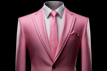 Elegant men pink suit model. Generate Ai