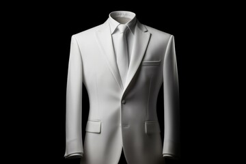 Elegant men white suit. Generate Ai