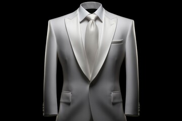 Elegant men white suit formal. Generate Ai