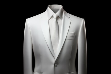 Elegant men white suit vest. Generate Ai