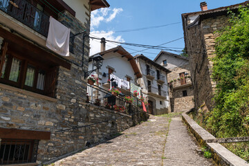 Uztarroz Street, Roncal Valley. Navarre Pyrenees
