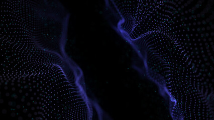 Blue infinite network connection with points. Digital technology on the dark background. Futuristic backdrop. Big data visualization. 3d rendering © Irvin 2809
