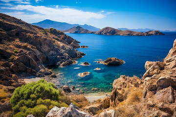 Obraz premium Beautiful view over the Aegean sea on a Grrek island