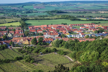 Fototapeta na wymiar Aerial view from Holy Hill in Mikulov town, Czech Republic