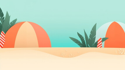 Minimalist Abstract Summer Theme Landscape Background