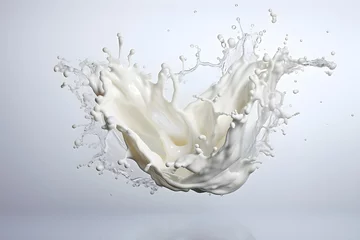 Foto op Canvas 3d  illustration  of milk or white cream splash isolated on white background created  with Generative AI technology © Oksana
