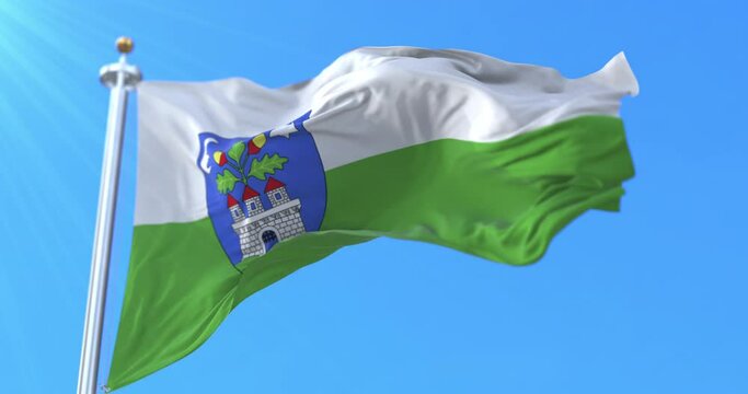Flag of Veszprem County, Hungary. Loop