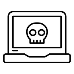 Laptop hacking icon