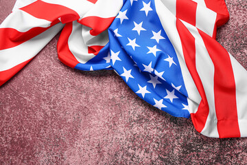 Flag of USA on purple background